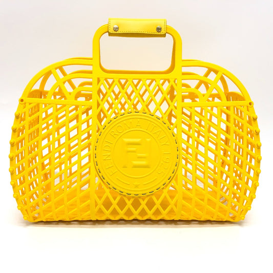 FENDI Handbag 8BH389 plastic yellow Medium basket Women Used Authentic