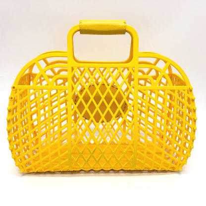 FENDI Handbag 8BH389 plastic yellow Medium basket Women Used Authentic