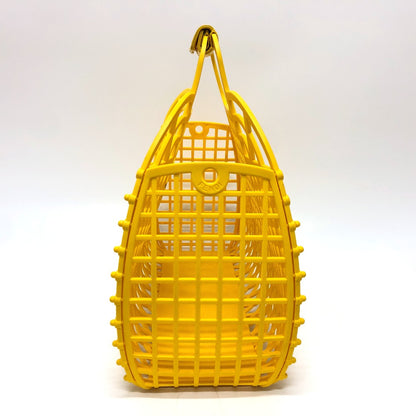 FENDI Handbag 8BH389 plastic yellow Medium basket Women Used Authentic