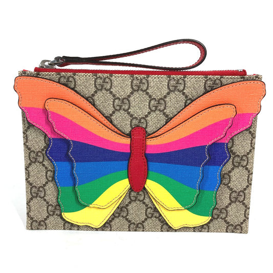 GUCCI Clutch bag 550781 GG Supreme Canvas beige GG Supreme Butterfly