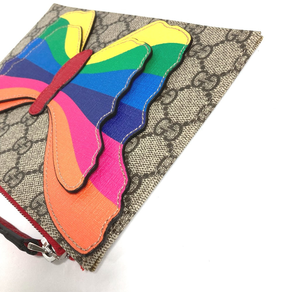 GUCCI Clutch bag 550781 GG Supreme Canvas beige GG Supreme Butterfly