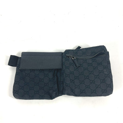 GUCCI Waist bag 28566 GG canvas black GG canvas W pocket