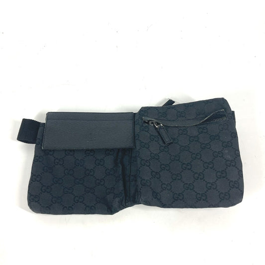 GUCCI Waist bag 28566 GG canvas black GG canvas W pocket