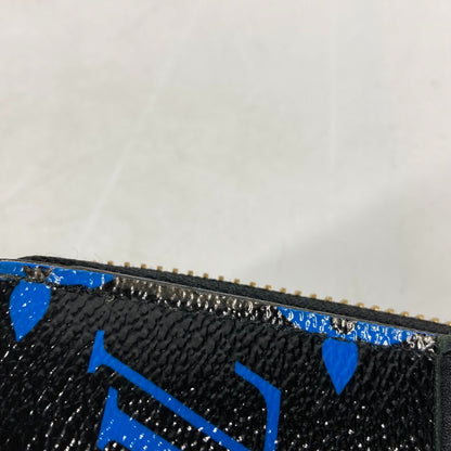 LOUIS VUITTON Long Wallet Purse M67235 Monogram canvas, leather Blue x black Monogram Zippy wallet mens Used Authentic