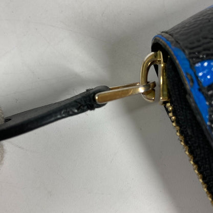 LOUIS VUITTON Long Wallet Purse M67235 Monogram canvas, leather Blue x black Monogram Zippy wallet mens Used Authentic