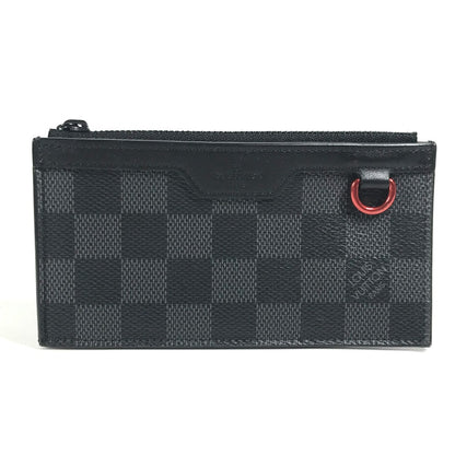 LOUIS VUITTON Coin case N60354 Damier Grafitto Canvas black Damier Grafitte Utility coin card holder mens Used Authentic