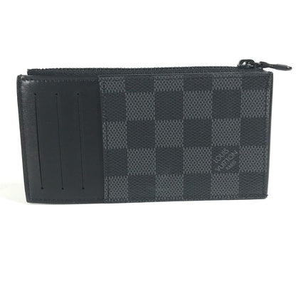 LOUIS VUITTON Coin case N60354 Damier Grafitto Canvas black Damier Grafitte Utility coin card holder mens Used Authentic