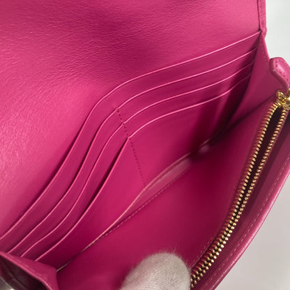 PRADA Long Wallet Purse 1MH019 velvet pink Long wallet logo