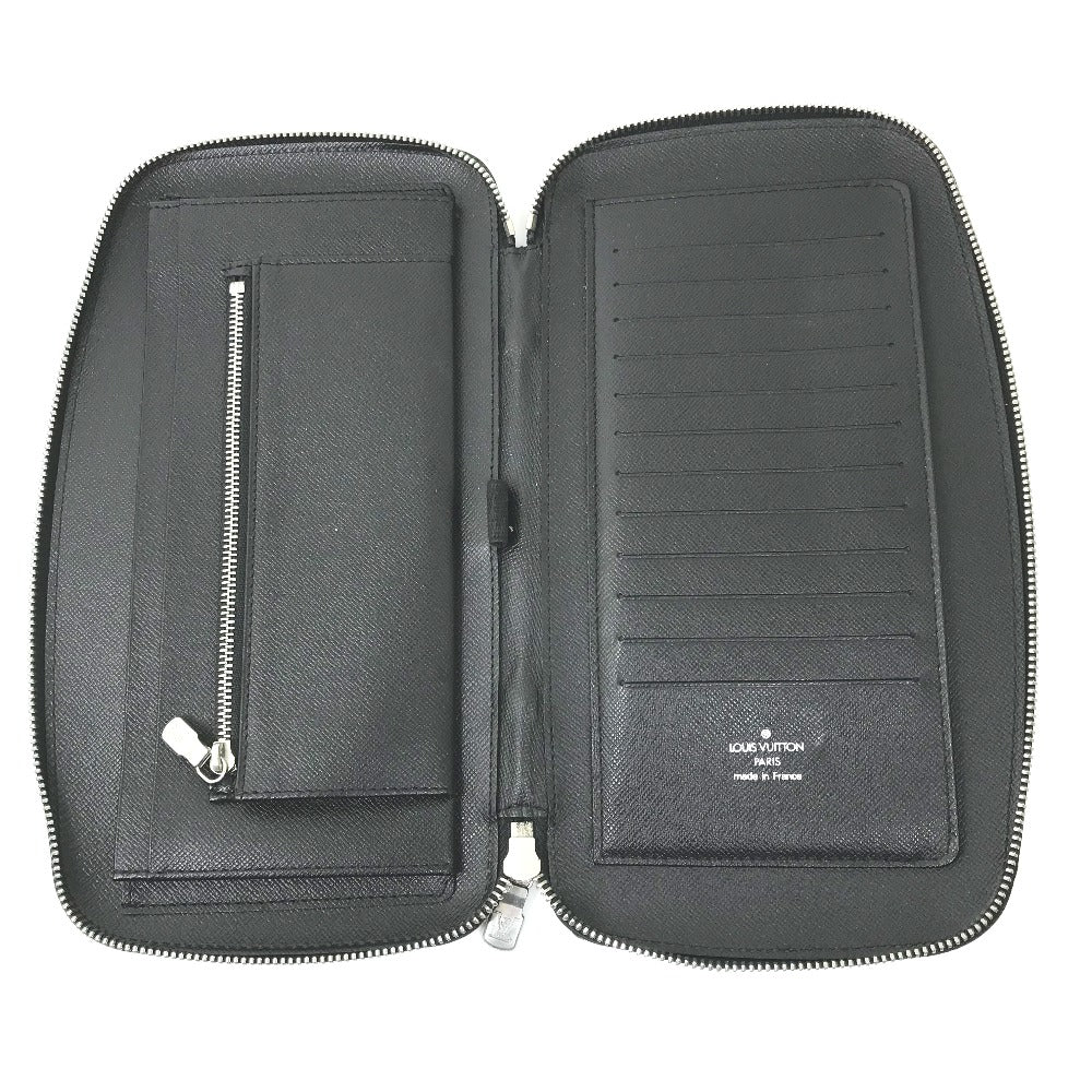 LOUIS VUITTON Long Wallet Purse M30652 Taiga Leather black Taiga Organizer Atoll