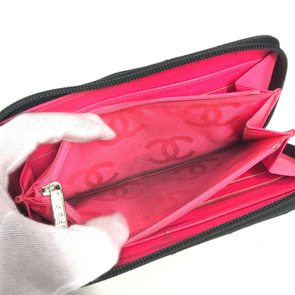 CHANEL Long Wallet Purse A50078 leather black Cambon line CC COCO Mark