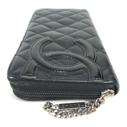 CHANEL Long Wallet Purse A50078 leather black Cambon line CC COCO Mark
