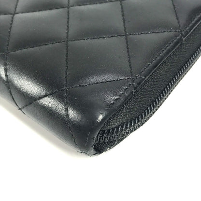 CHANEL Long Wallet Purse A50078 leather black Cambon line CC COCO Mark
