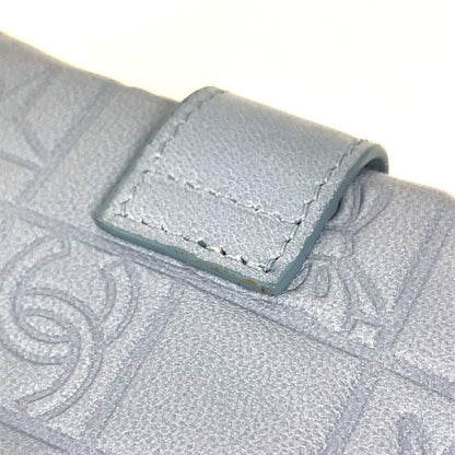 CHANEL Pouch leather blue CC Camellia Icon Pocket Tissue Cover