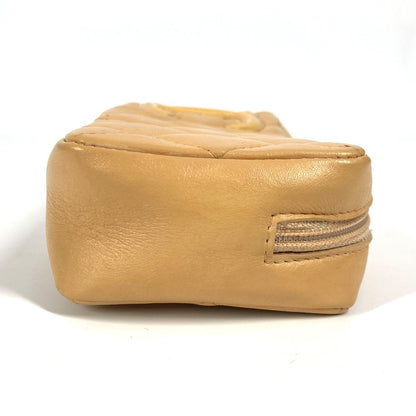 CHANEL Pouch leather beige Cambon line CC COCO Mark