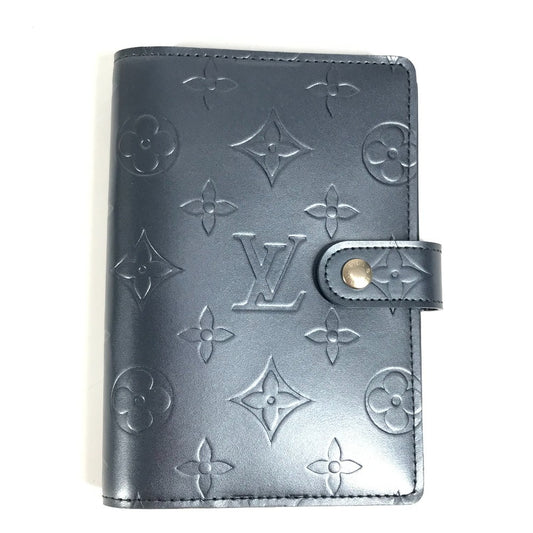 LOUIS VUITTON Notebook cover R20935 Monogram mat leather Navy Monogram mat Agenda PM with refill