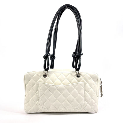 CHANEL Shoulder Bag A25171 lambskin white Cambon line Bowling bag
