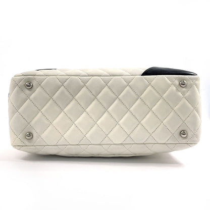 CHANEL Shoulder Bag A25171 lambskin white Cambon line Bowling bag