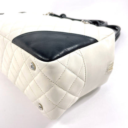 CHANEL Shoulder Bag A25171 lambskin white Cambon line Bowling bag
