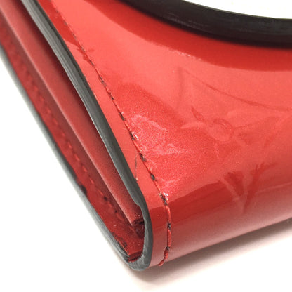 LOUIS VUITTON Long Wallet Purse M90489 Monogram Vernis Red Monogram Vernis Portefeuille Sarah Bird Bird Women Used Authentic