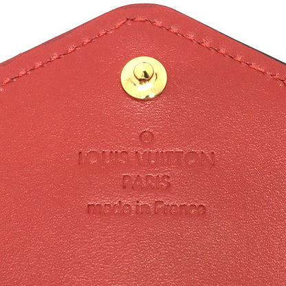 LOUIS VUITTON Long Wallet Purse M90489 Monogram Vernis Red Monogram Vernis Portefeuille Sarah Bird Bird Women Used Authentic