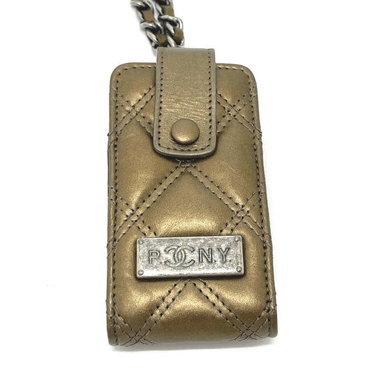 CHANEL Shoulder Bag A32475 leather Gold x Silver Metal 06A Matelasse Paris New York
