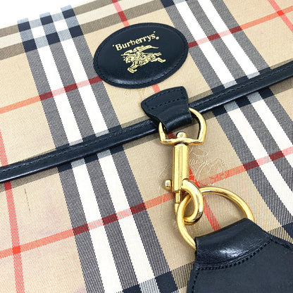BURBERRY Clutch bag Canvas / leather beige logo check