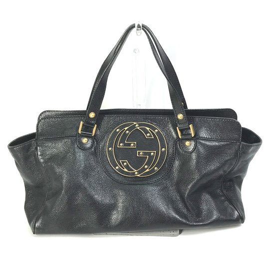 GUCCI Handbag 121551 leather black Interlocking G blondie studs