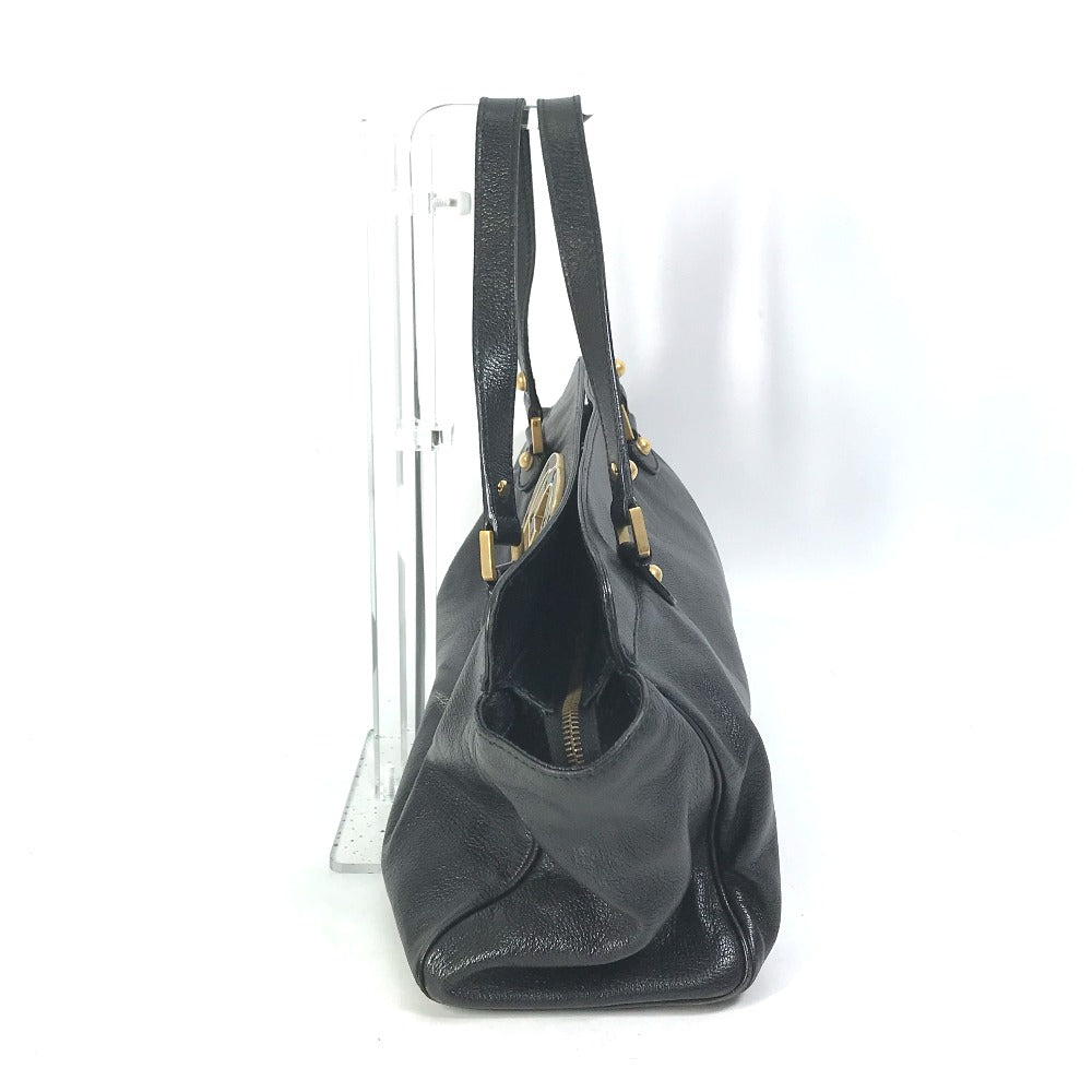 GUCCI Handbag 121551 leather black Interlocking G blondie studs
