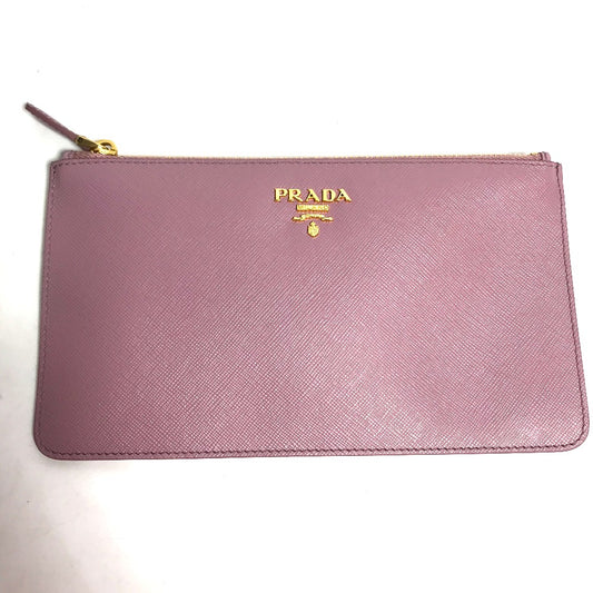 PRADA Pouch saffiano leather Pink type logo