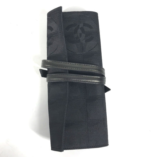 CHANEL Accessory case Nylon black New travel line Jewelry Case for Women
