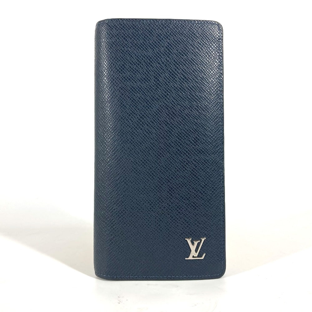 LOUIS VUITTON Long Wallet Purse M30292 Taiga Leather Navy Taiga Portefeuille Blaza