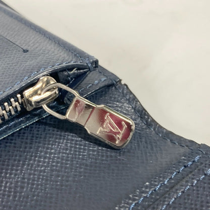 LOUIS VUITTON Long Wallet Purse M30292 Taiga Leather Navy Taiga Portefeuille Blaza