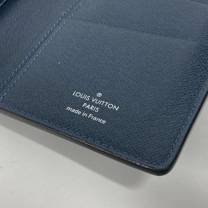 LOUIS VUITTON Long Wallet Purse M30292 Taiga Leather Navy Taiga Portefeuille Blaza