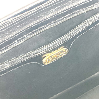 FENDI Handbag leather black Doctor bag logo