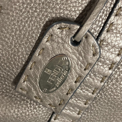 FENDI Shoulder Bag leather Gray type Celeria Linda
