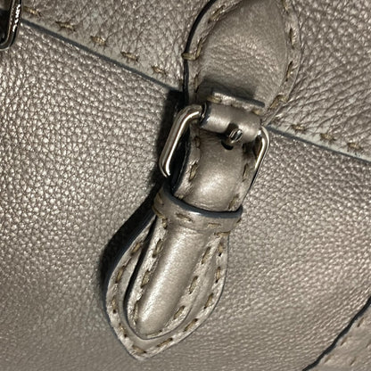 FENDI Shoulder Bag leather Gray type Celeria Linda