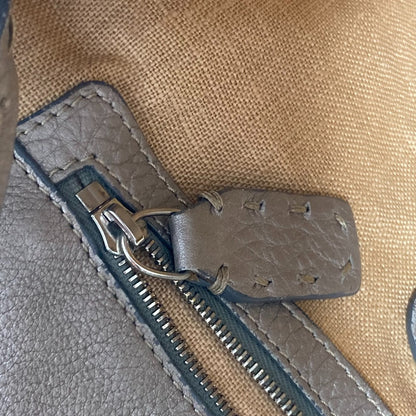 FENDI Shoulder Bag leather Gray type Celeria Linda