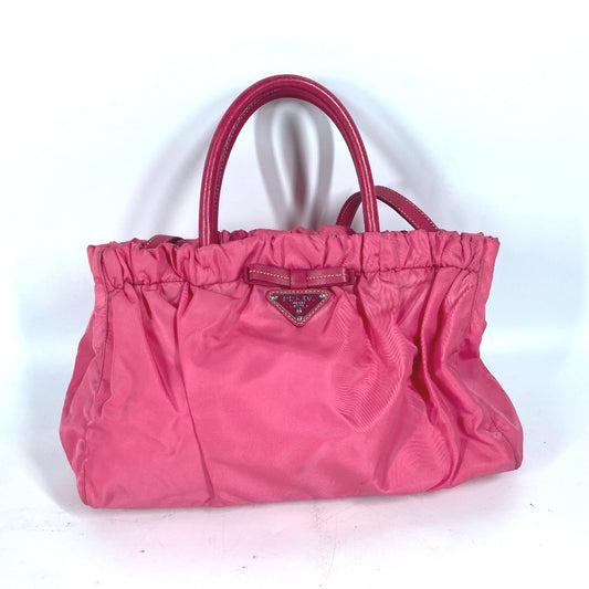 PRADA Handbag Nylon pink Shoulder Bag Bag logo ribbon