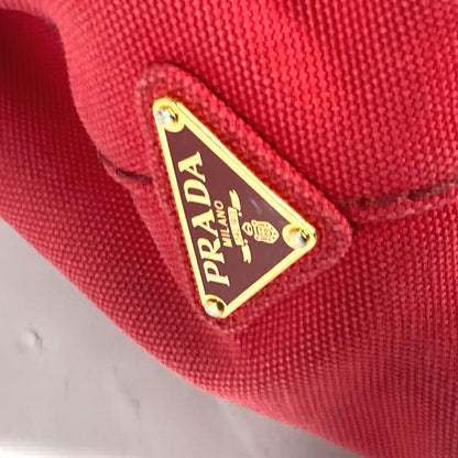 PRADA Handbag canvas Red logo Canapa Stainless Steel MINI