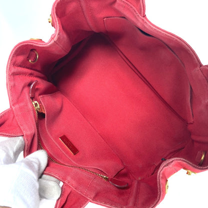 PRADA Handbag canvas Red logo Canapa Stainless Steel MINI
