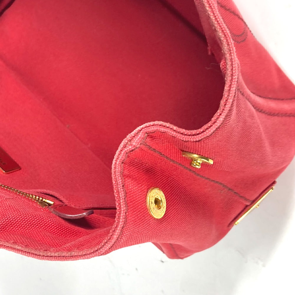 PRADA Handbag canvas Red logo Canapa Stainless Steel MINI
