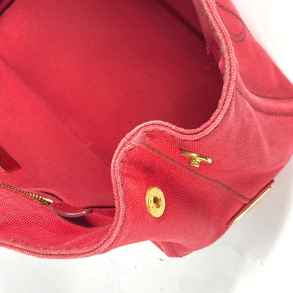PRADA Handbag canvas Red logo Canapa Stainless Steel MINI