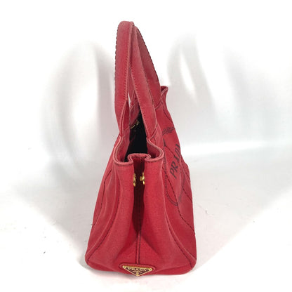 PRADA Handbag canvas Red logo Canapa Stainless Steel MINI