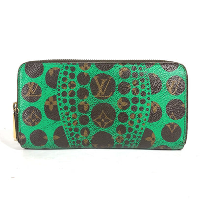 LOUIS VUITTON Long Wallet Purse M60451 Monogram canvas green Monogram Pumpkin Dot Yayoi Kusama Zippy wallet