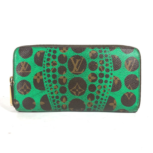 LOUIS VUITTON Long Wallet Purse M60451 Monogram canvas green Monogram Pumpkin Dot Yayoi Kusama Zippy wallet