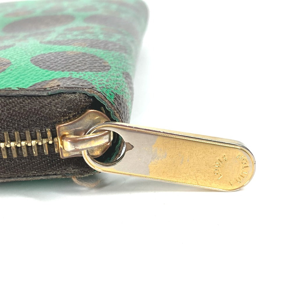 LOUIS VUITTON Long Wallet Purse M60451 Monogram canvas green Monogram Pumpkin Dot Yayoi Kusama Zippy wallet