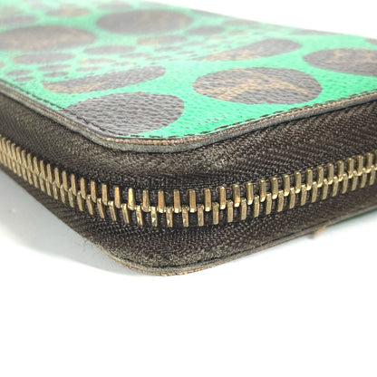 LOUIS VUITTON Long Wallet Purse M60451 Monogram canvas green Monogram Pumpkin Dot Yayoi Kusama Zippy wallet