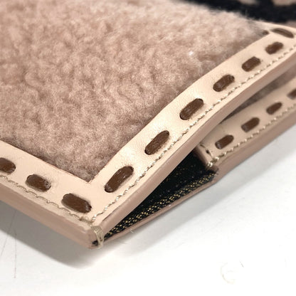 FENDI Pouch 7AS047 Fur, Leather beige Smartphone case phone pouch