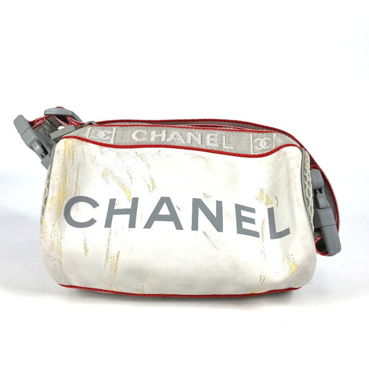 CHANEL Shoulder Bag Nylon white Sports logo mini