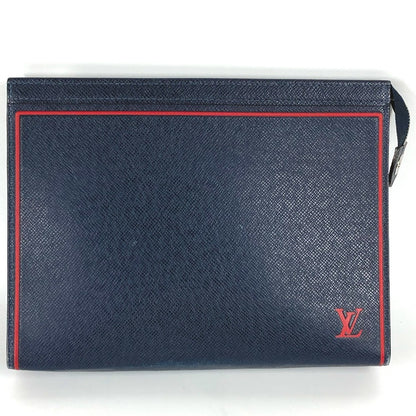 LOUIS VUITTON business bag Taiga Leather Navy Taiga Pochette Voyage